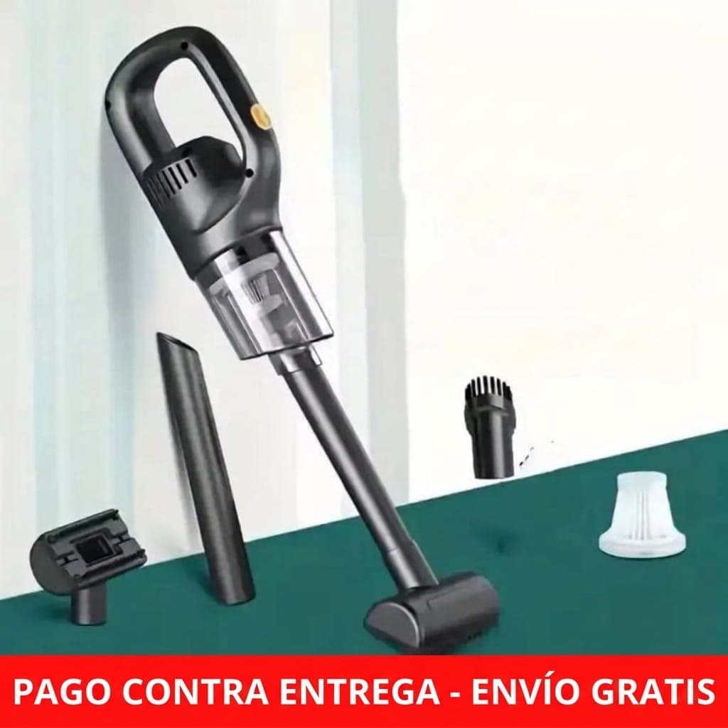 Aspiradora De Mano Portátil Recargable Para Carro Hogar Negro