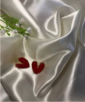 Aretes Corazón Esmaltado — imagen 1 de 1