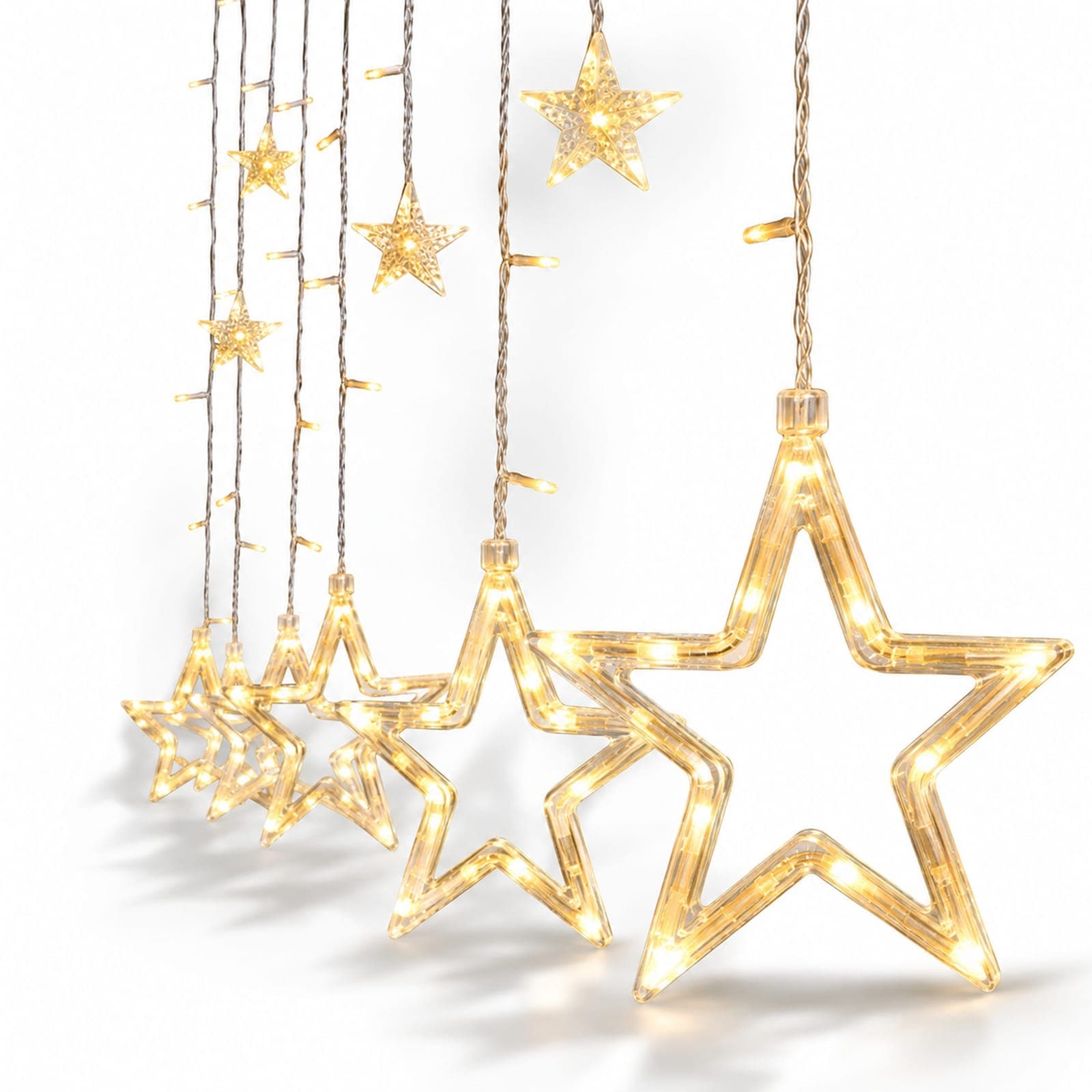 LUCES NAVIDEÑAS ESTRELLAS COLGANTES LED CÁLIDAS