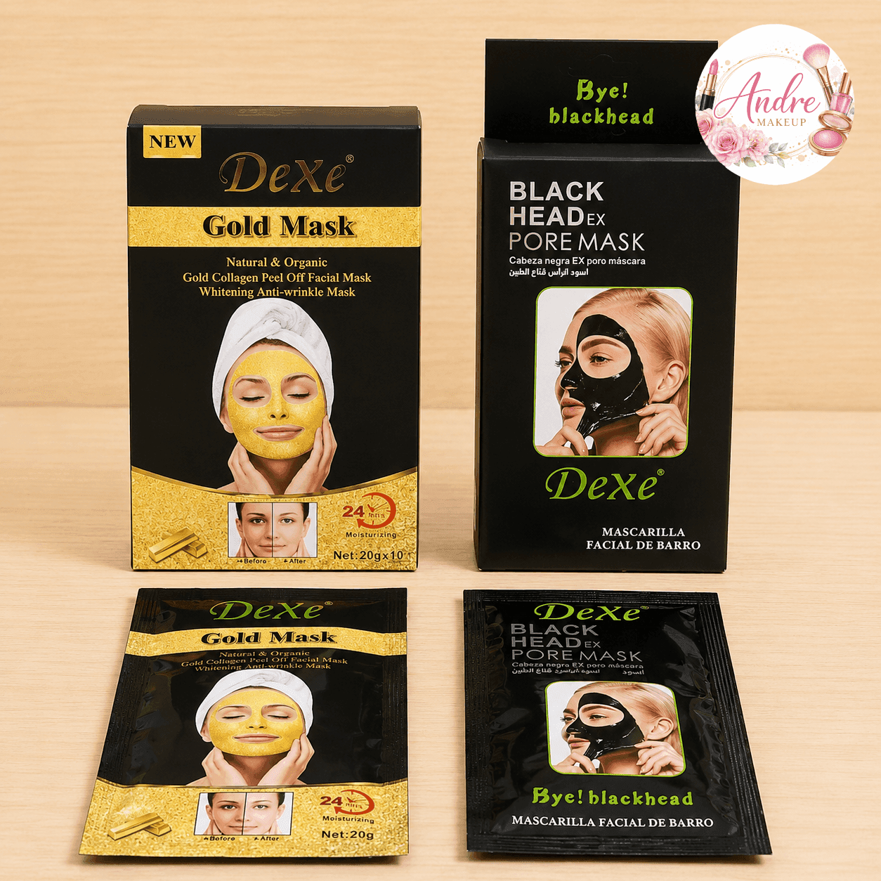 ✨ Mascarillas Faciales DeXe (Gold y Black) ✨ — imagen 1 de 1