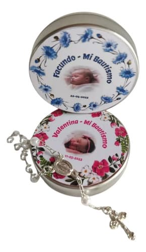 Latitas Personalizadas Mini Rosario Bautismo Comunión — imagen 1 de 7
