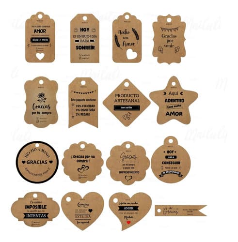 100 Etiquetas Tags Kraft Personalizadas Emprendedor Packing — imagen 1 de 10
