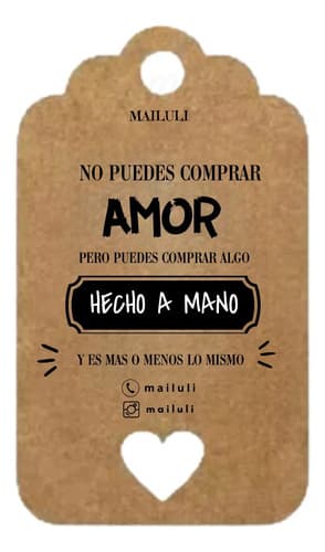 100 Etiquetas Tags Kraft Personalizada Emprendedor Modelo 01