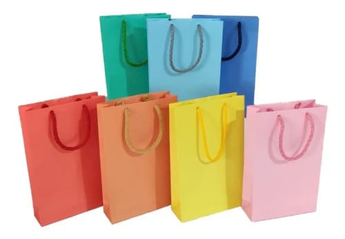 Bolsas De Papel Con Asas Para Sorpresitas, Regalos, Souvenir Multicolor